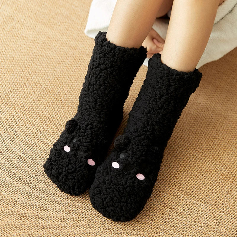 Black fuzzy socks