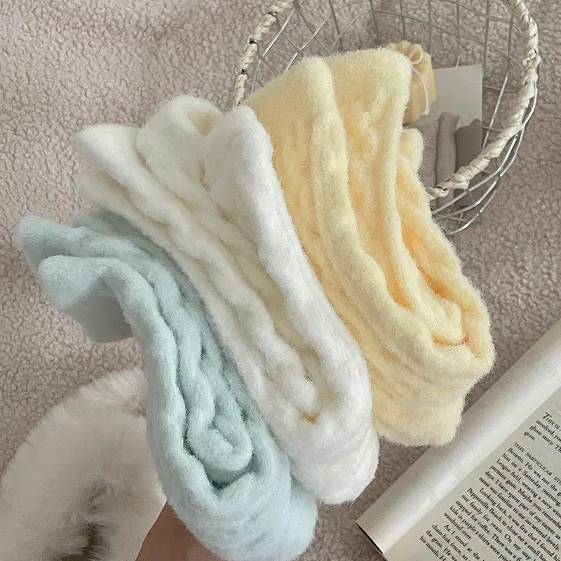 Yellow fluffy socks