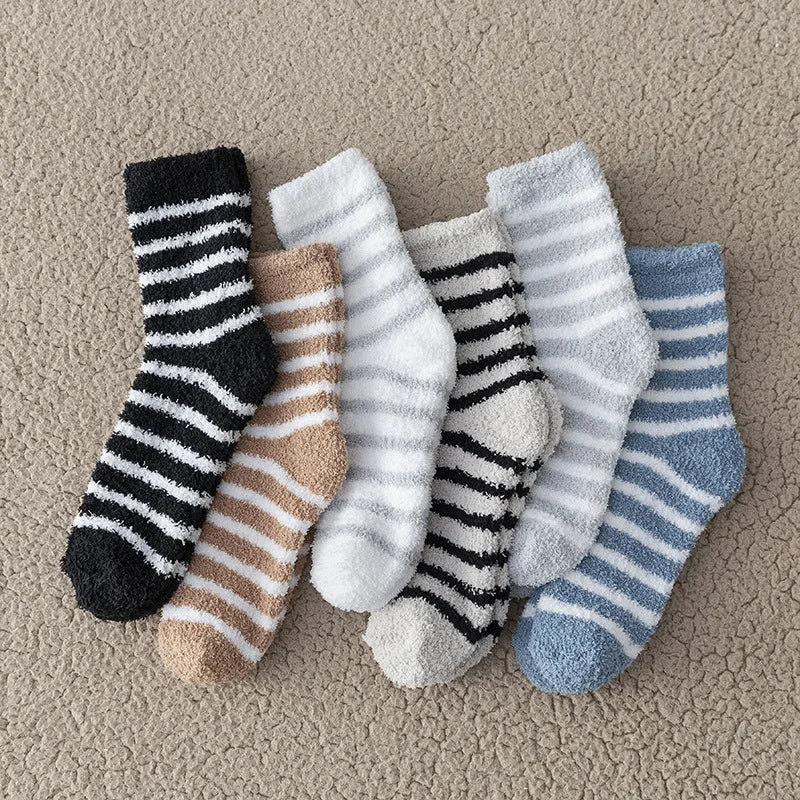 Stripes (5 pairs) fluffy socks