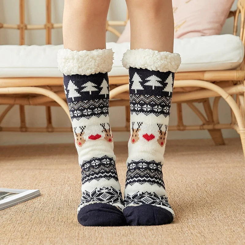 Nordic christmas fluffy socks