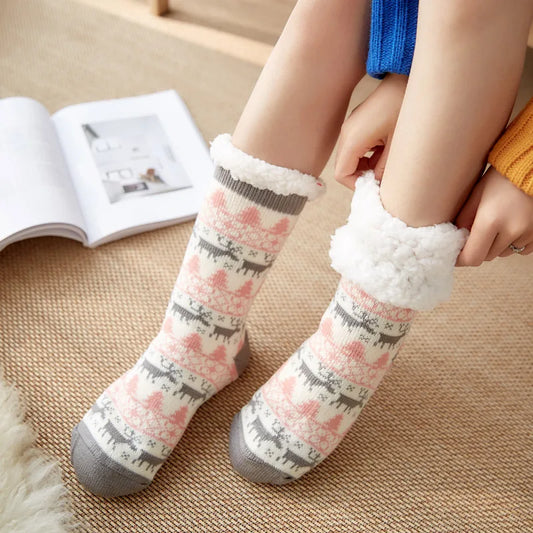 Nordic pinky fluffy socks