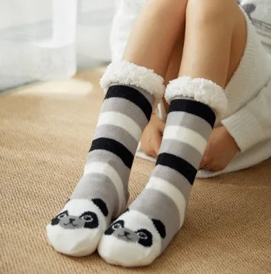 Panda fluffy socks