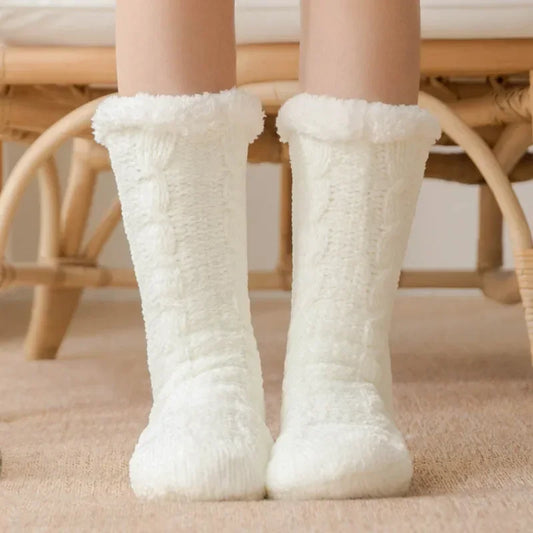 Snow White Fuzzy Socks