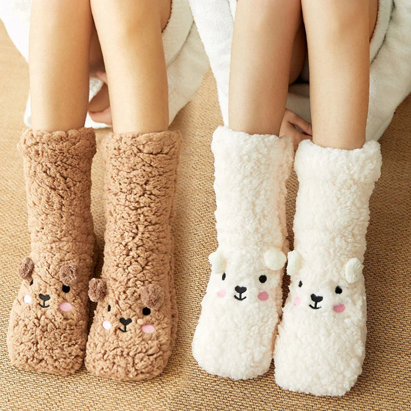 Fluffy white socks