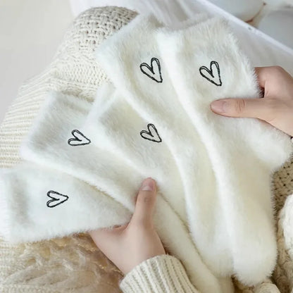 Heart fluffy socks