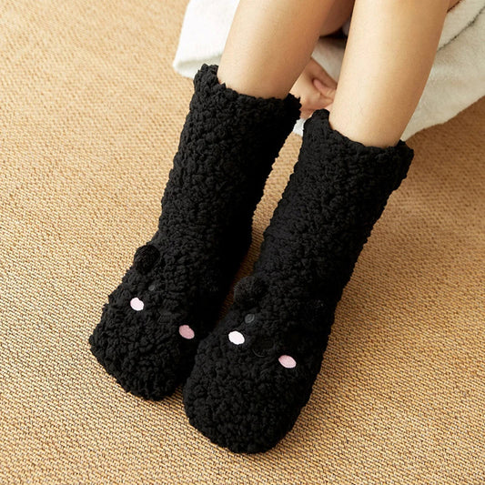 Black fuzzy socks