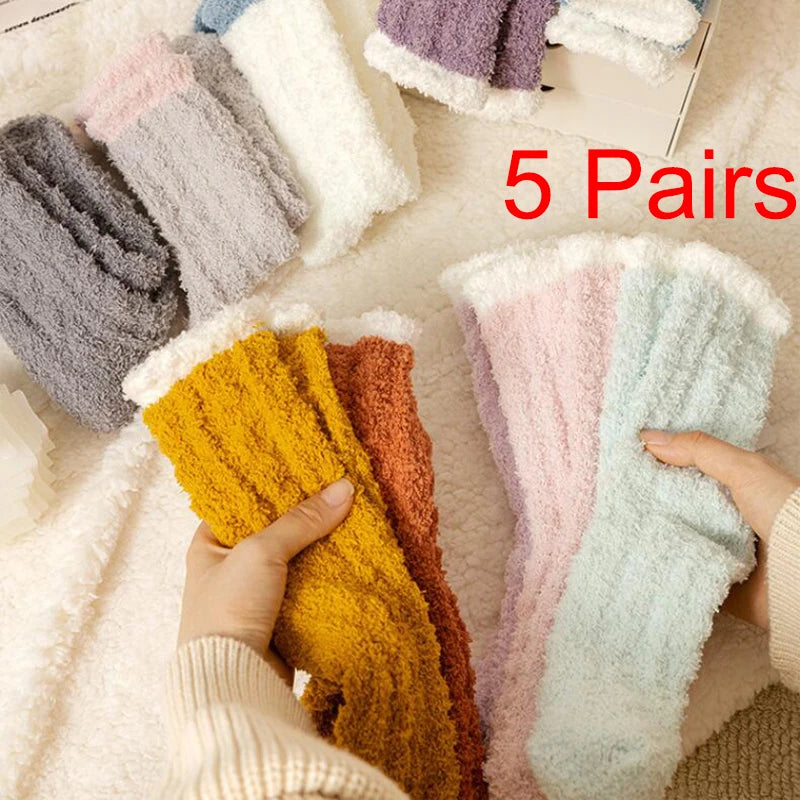 5 Pairs Fuzzy Socks