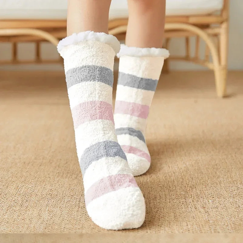 Stripe Snuggle Fuzzy Socks